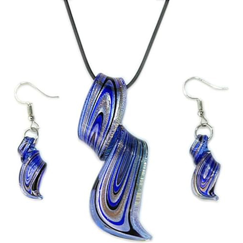 BachPartyGifts Glass Earrings Necklace Set