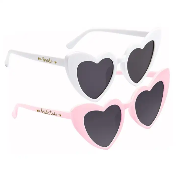 BachPartyGifts Hearted Eyewear White & Pink set