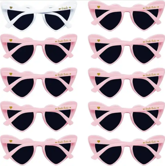 BachPartyGifts Hearted Eyewear White & Pink set