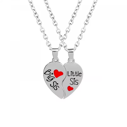 BachPartyGifts Big Sister Little Sister Alloy Pendant Necklaces